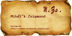 Mihók Zsigmond névjegykártya